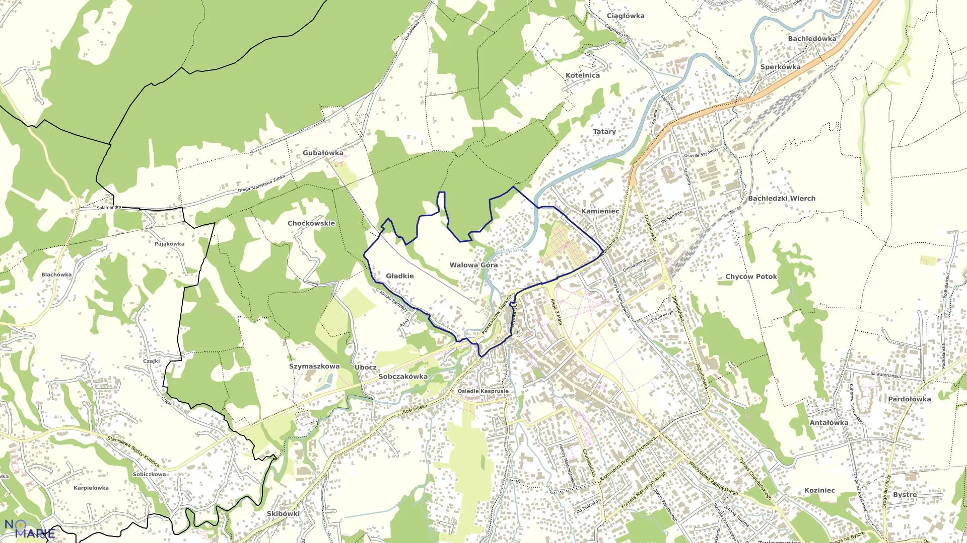 Mapa obrębu 004 w mieście Zakopane