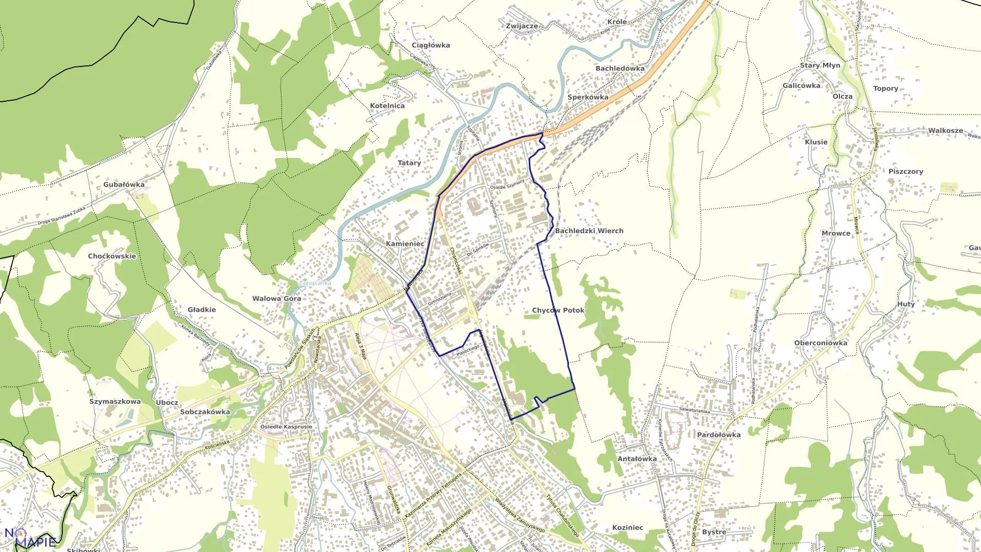 Mapa obrębu 006 w mieście Zakopane