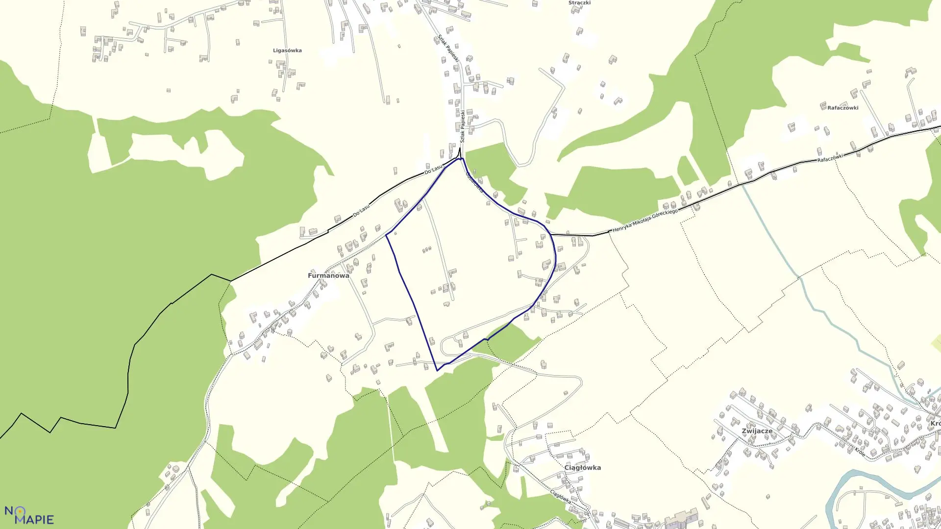 Mapa obrębu 023 w mieście Zakopane