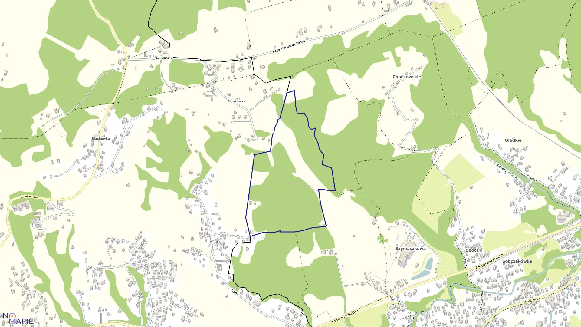 Mapa obrębu 025 w mieście Zakopane