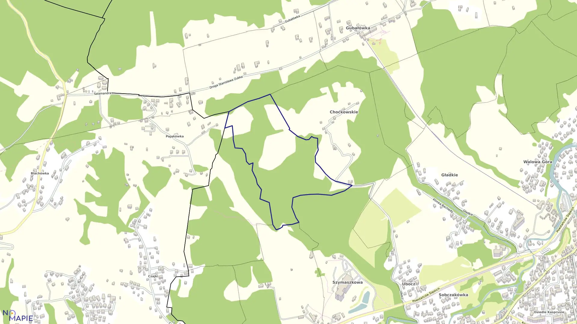 Mapa obrębu 026 w mieście Zakopane