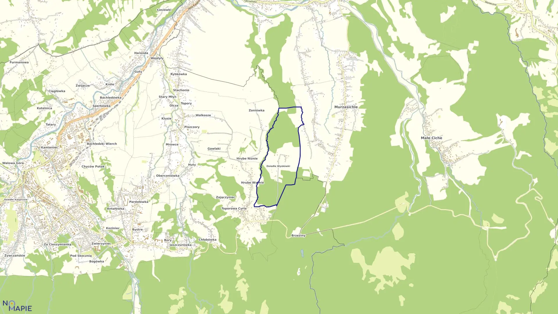 Mapa obrębu 029 w mieście Zakopane