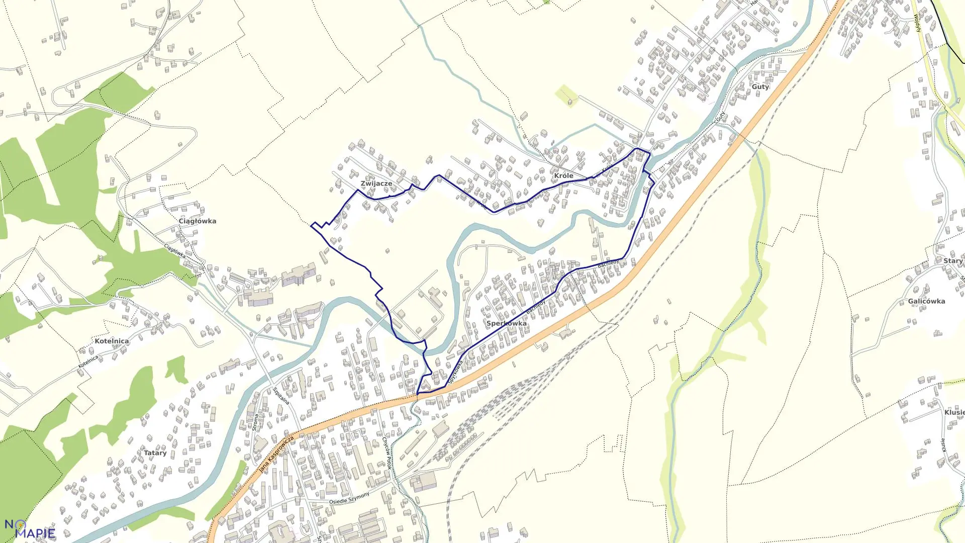 Mapa obrębu 032 w mieście Zakopane