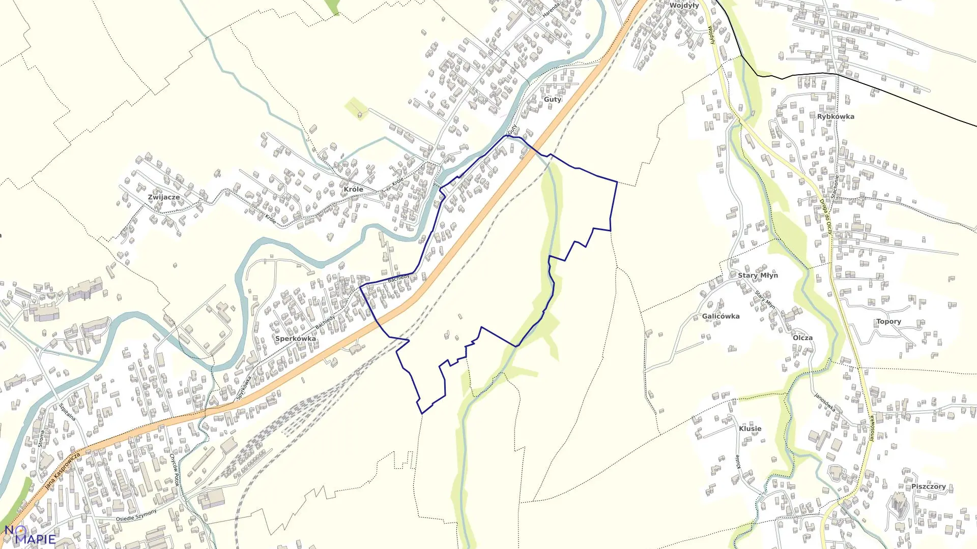 Mapa obrębu 033 w mieście Zakopane