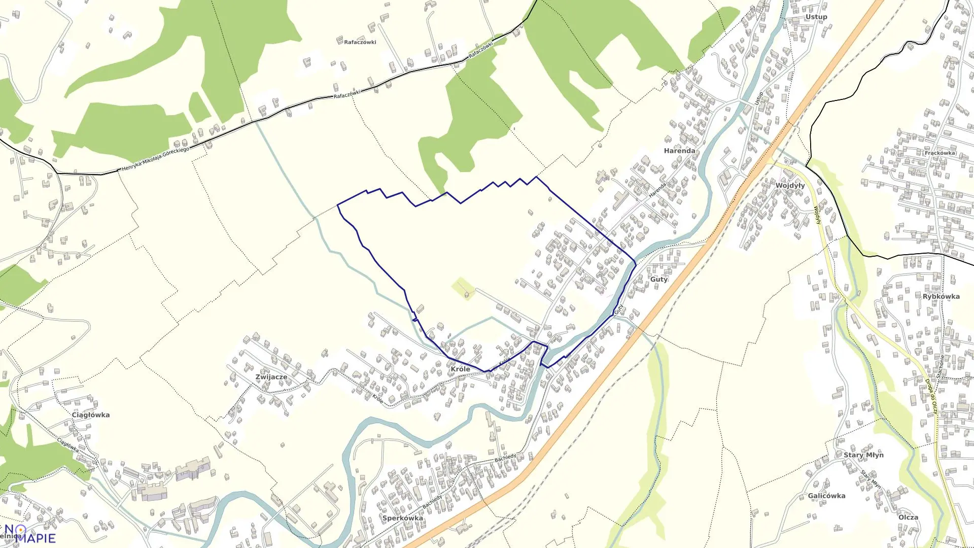 Mapa obrębu 034 w mieście Zakopane