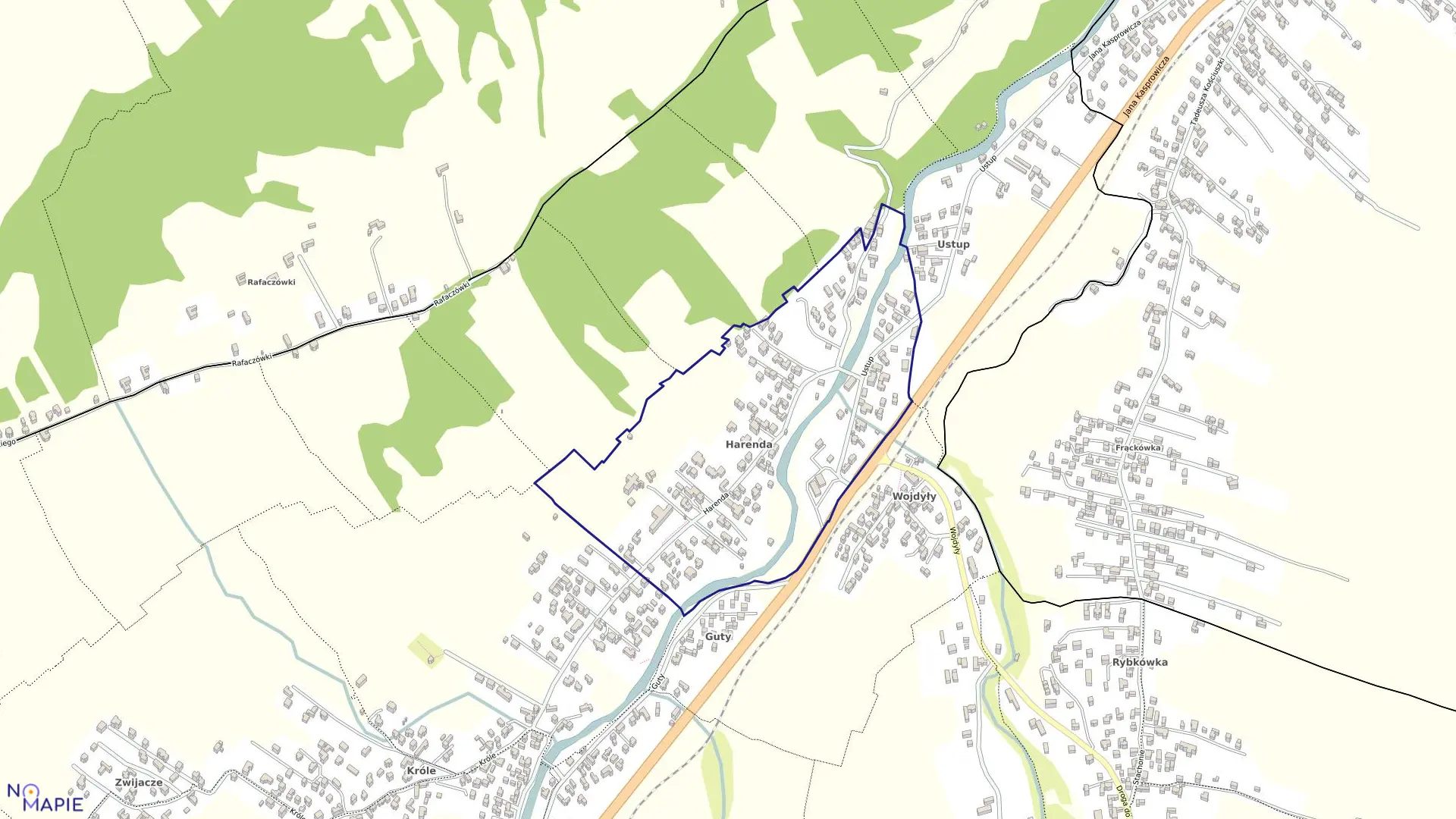 Mapa obrębu 035 w mieście Zakopane