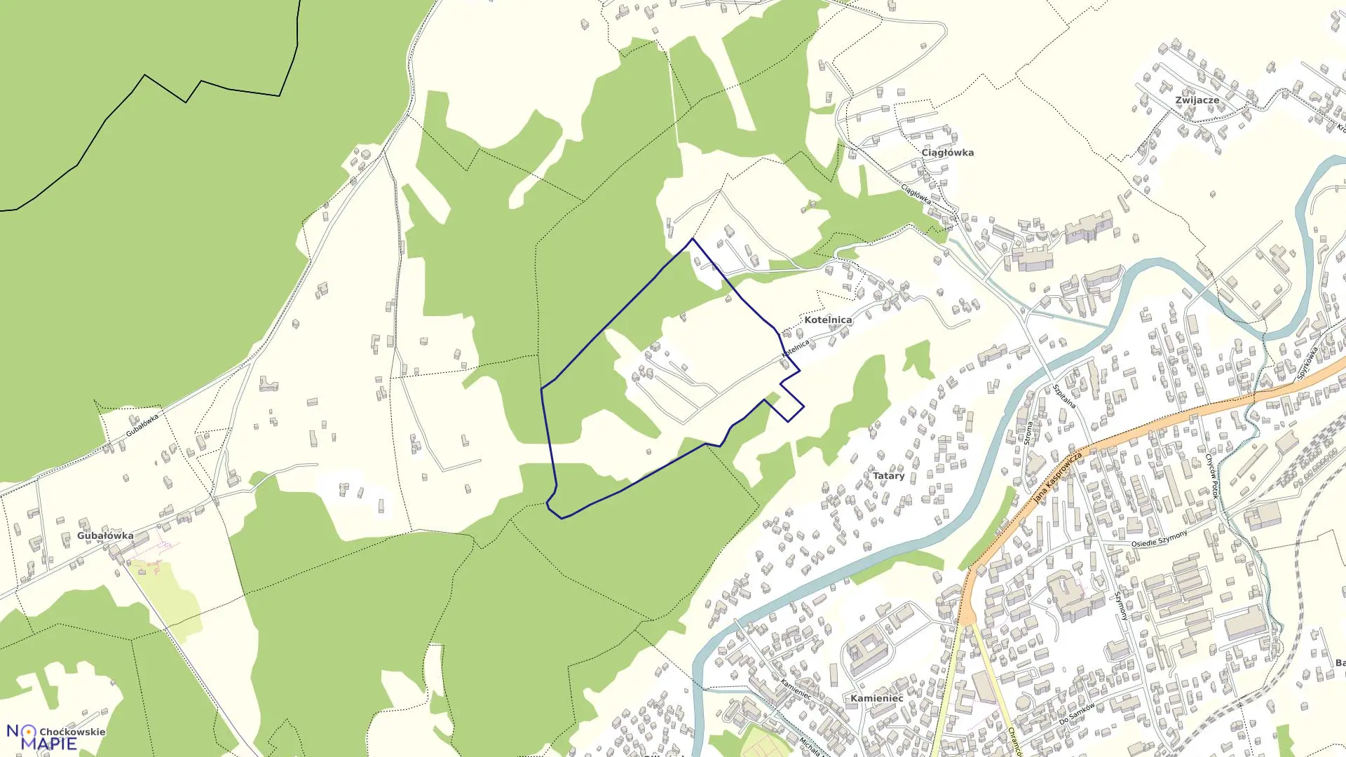 Mapa obrębu 036 w mieście Zakopane