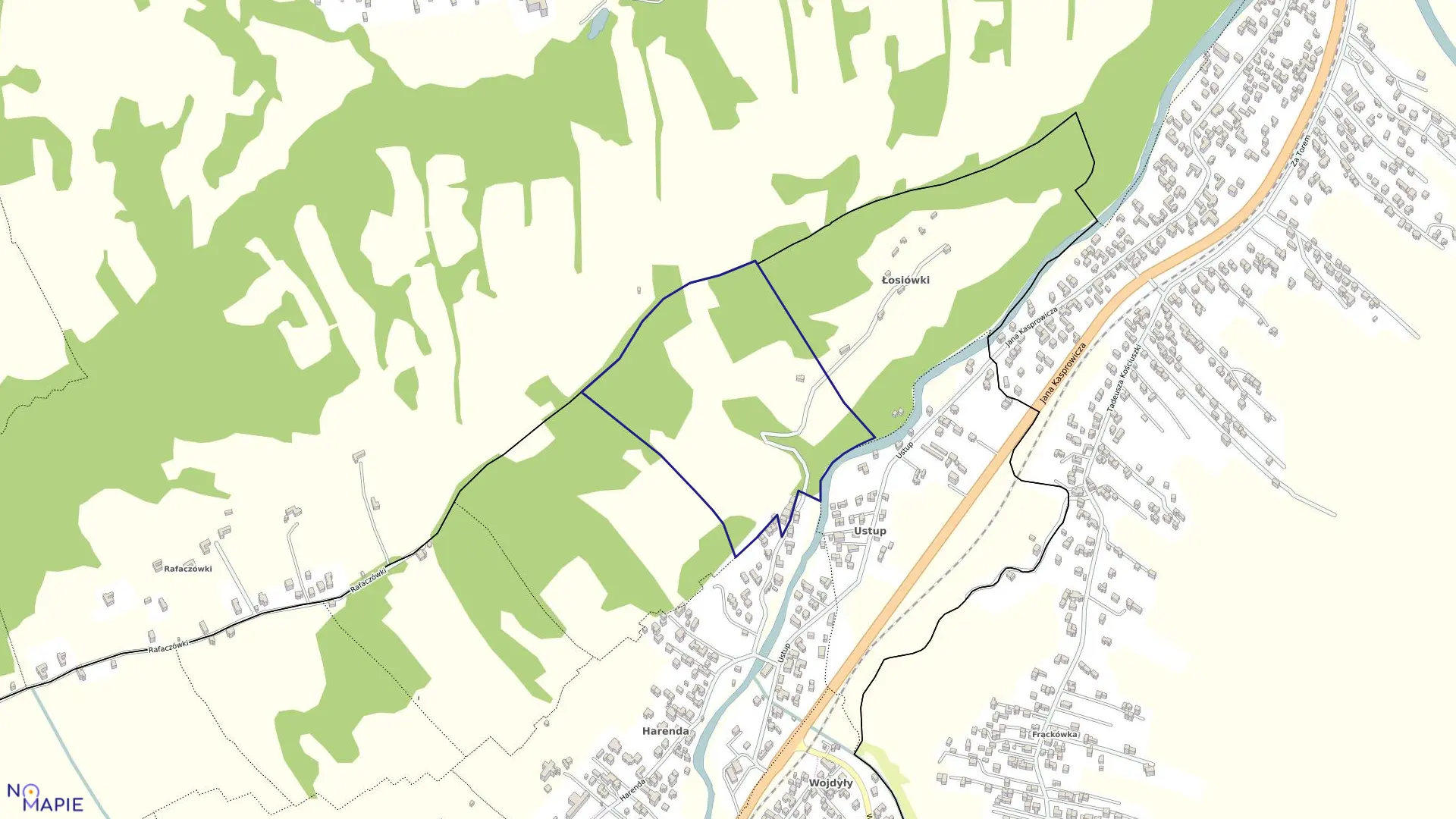 Mapa obrębu 045 w mieście Zakopane