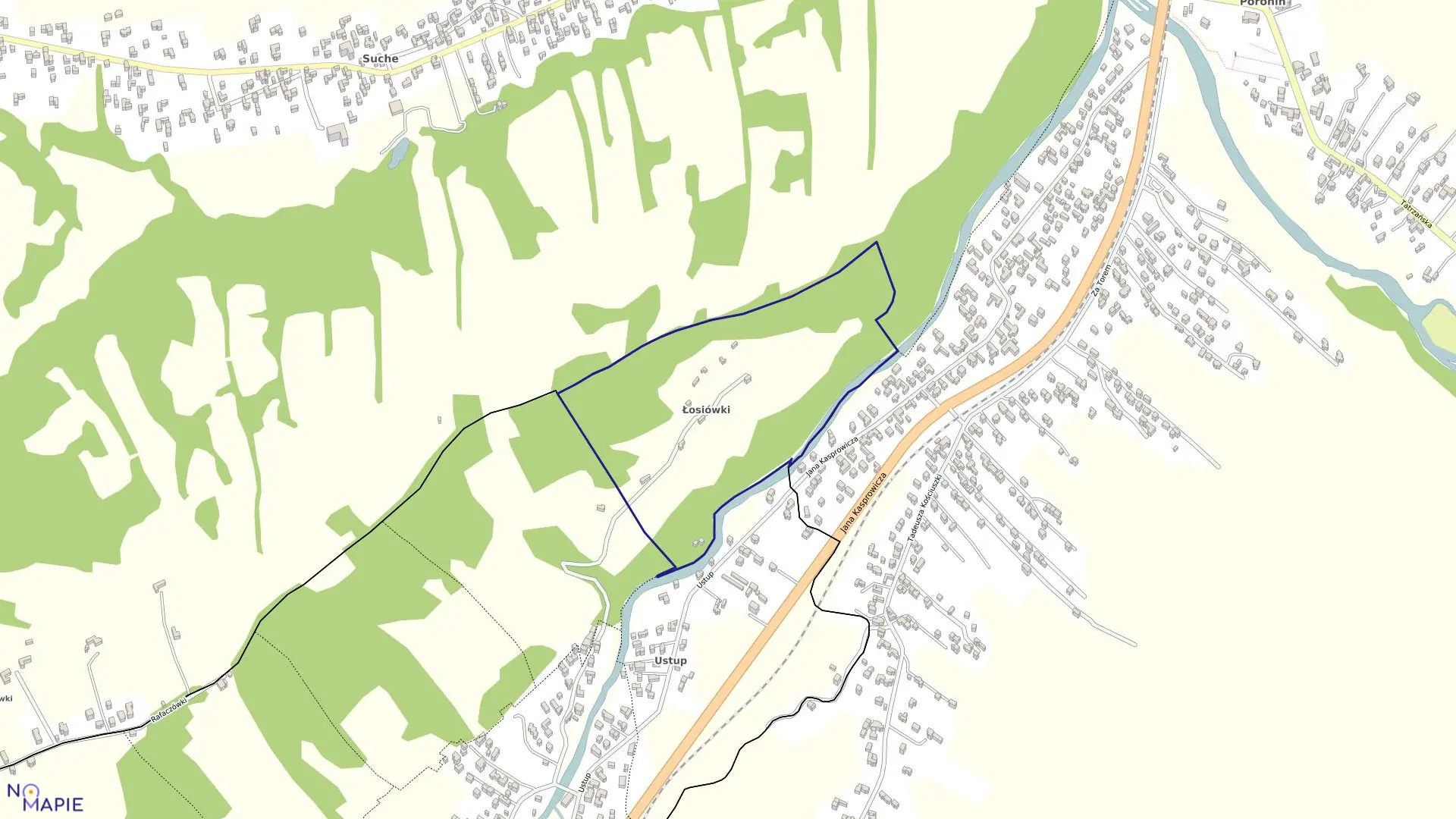 Mapa obrębu 046 w mieście Zakopane