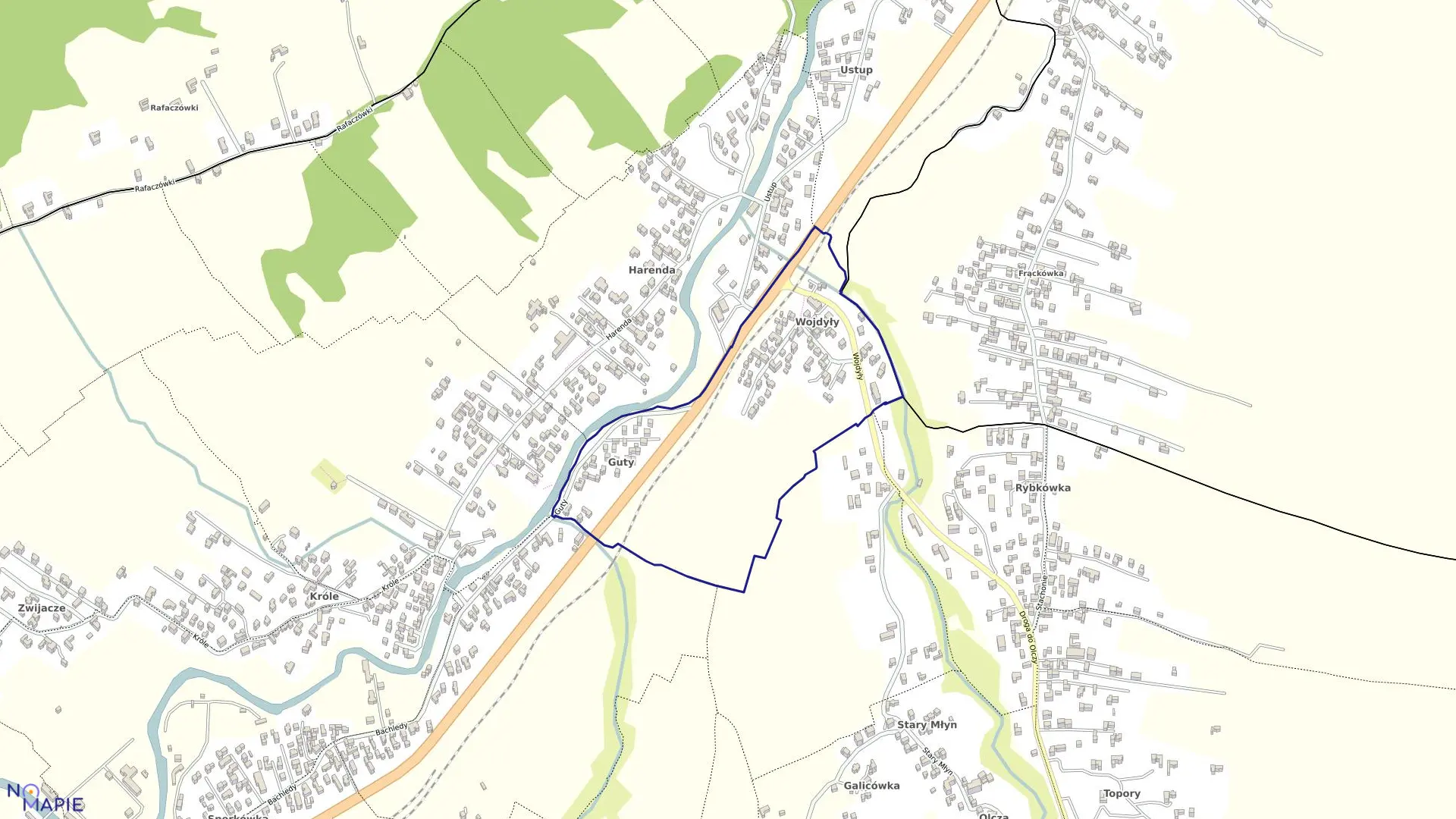 Mapa obrębu 048 w mieście Zakopane