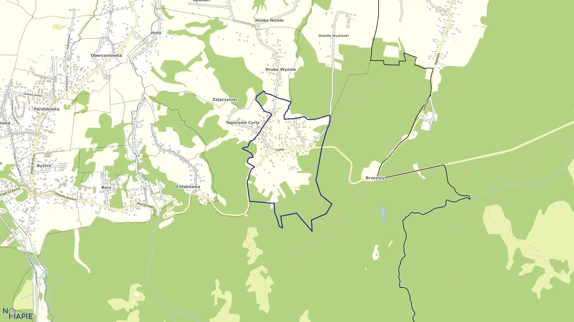 Mapa obrębu 052 w mieście Zakopane