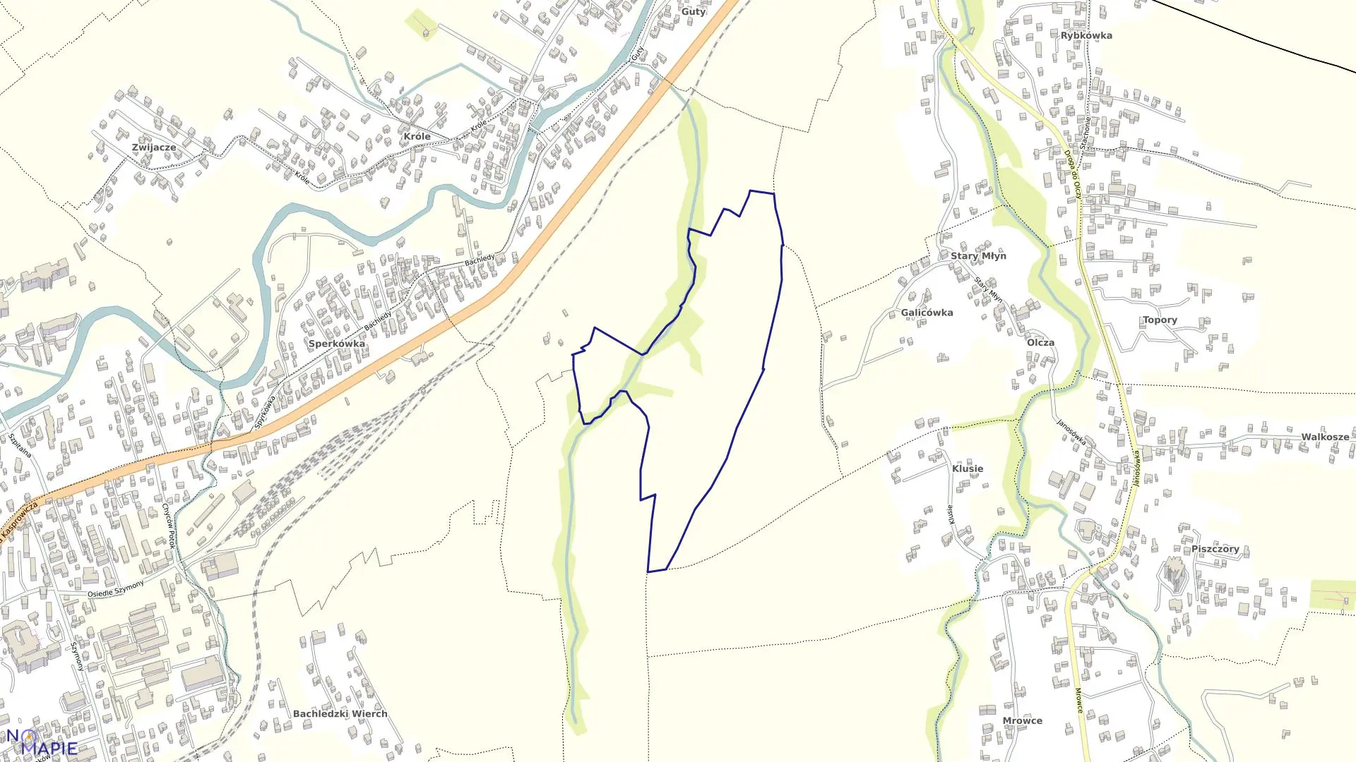 Mapa obrębu 068 w mieście Zakopane