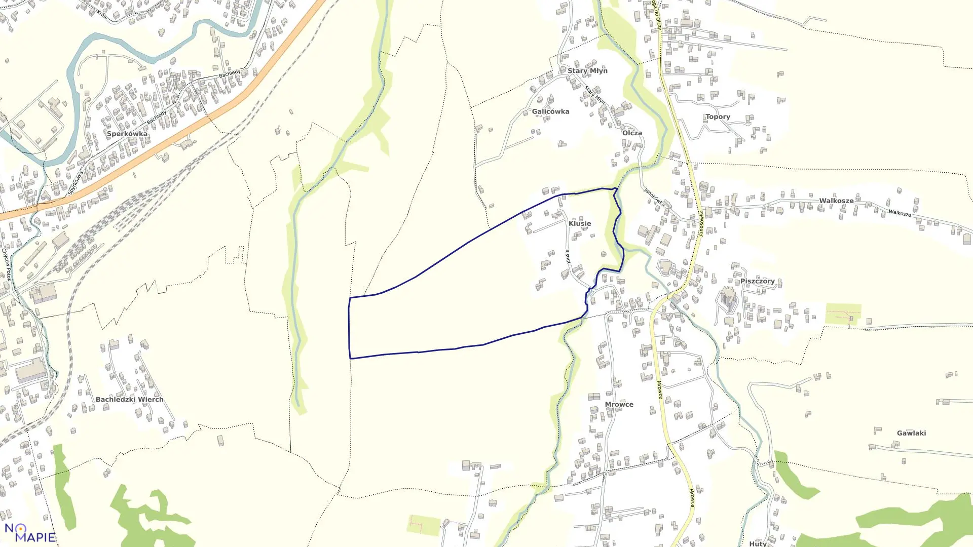 Mapa obrębu 070 w mieście Zakopane