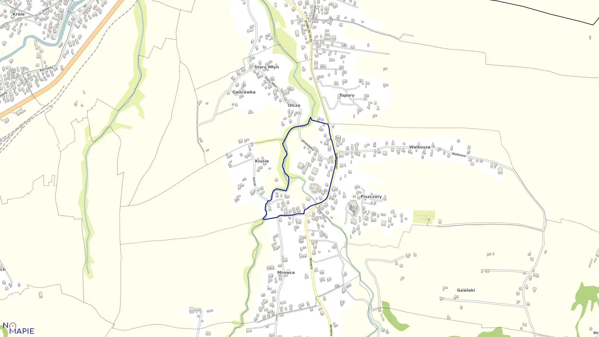 Mapa obrębu 071 w mieście Zakopane