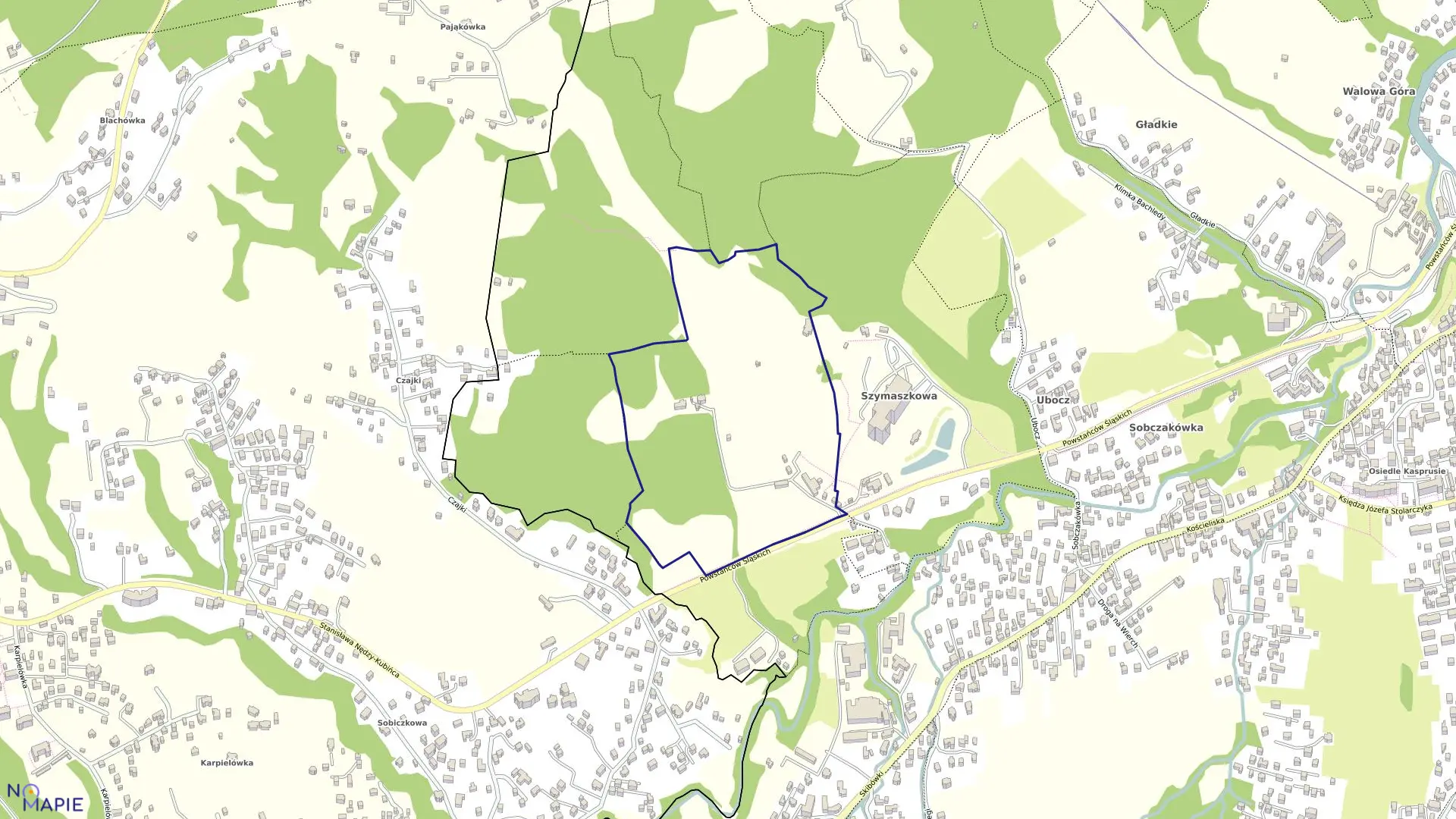 Mapa obrębu 096 w mieście Zakopane