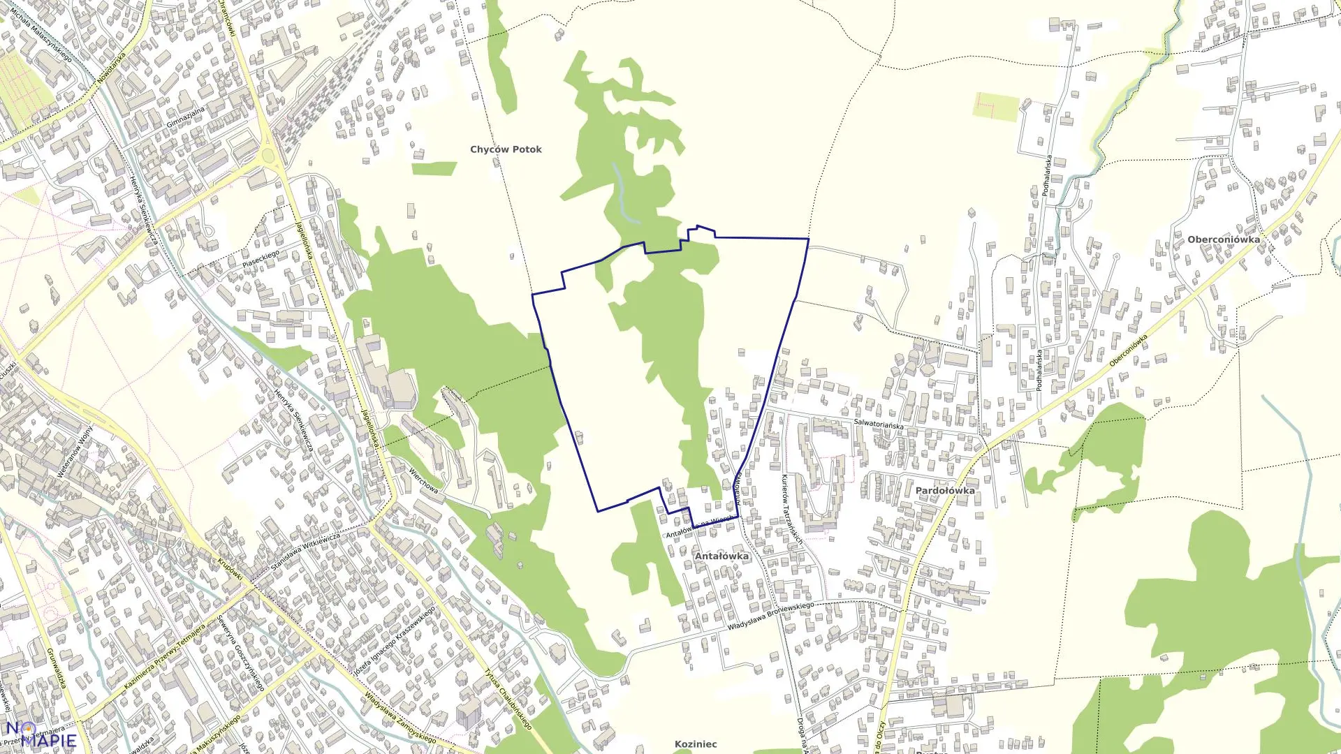 Mapa obrębu 106 w mieście Zakopane