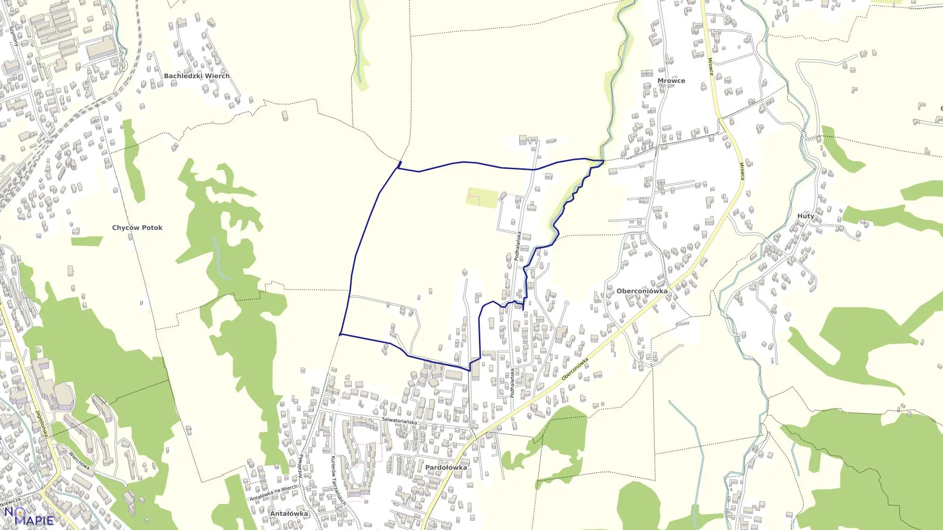 Mapa obrębu 108 w mieście Zakopane