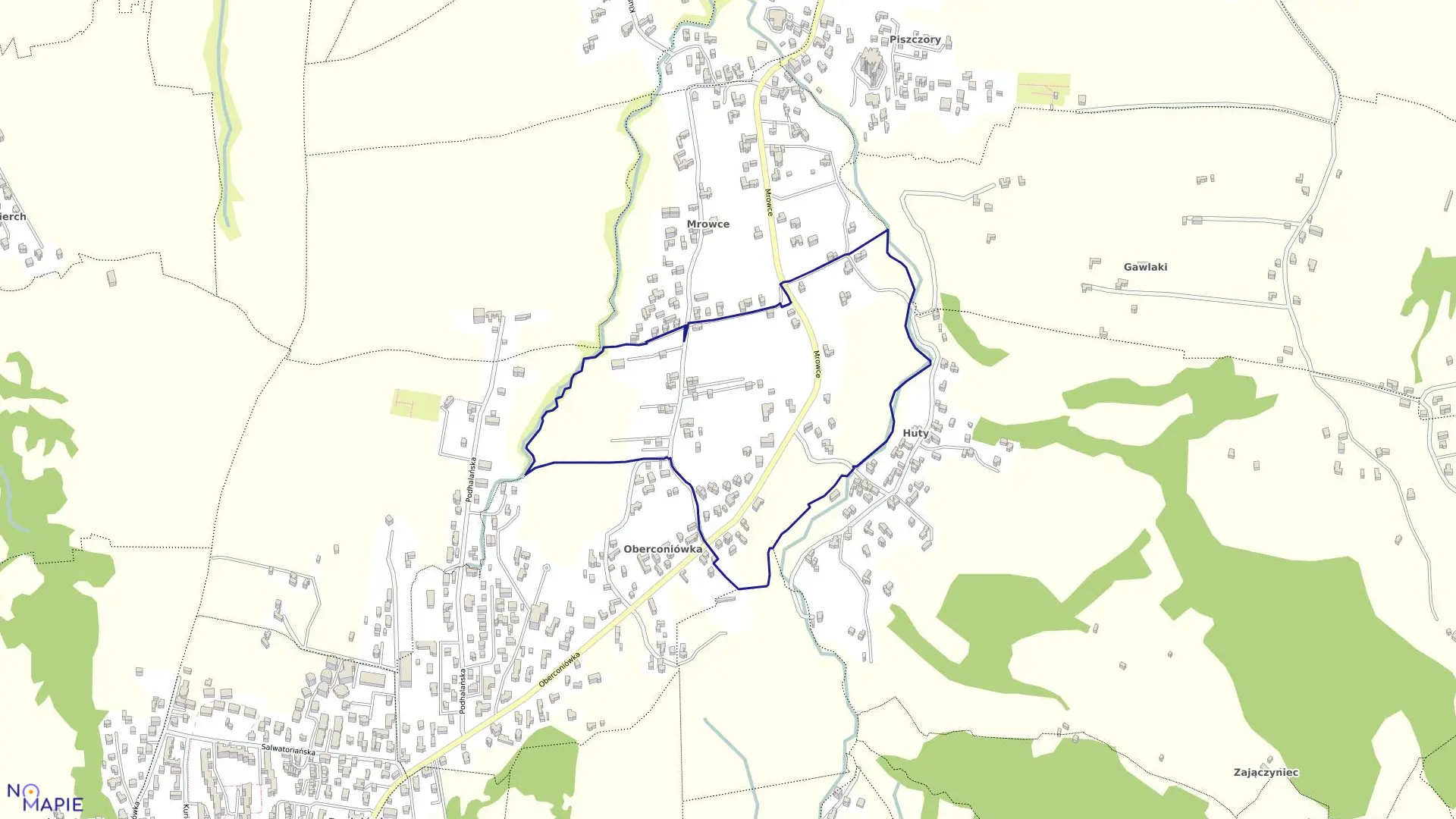 Mapa obrębu 111 w mieście Zakopane