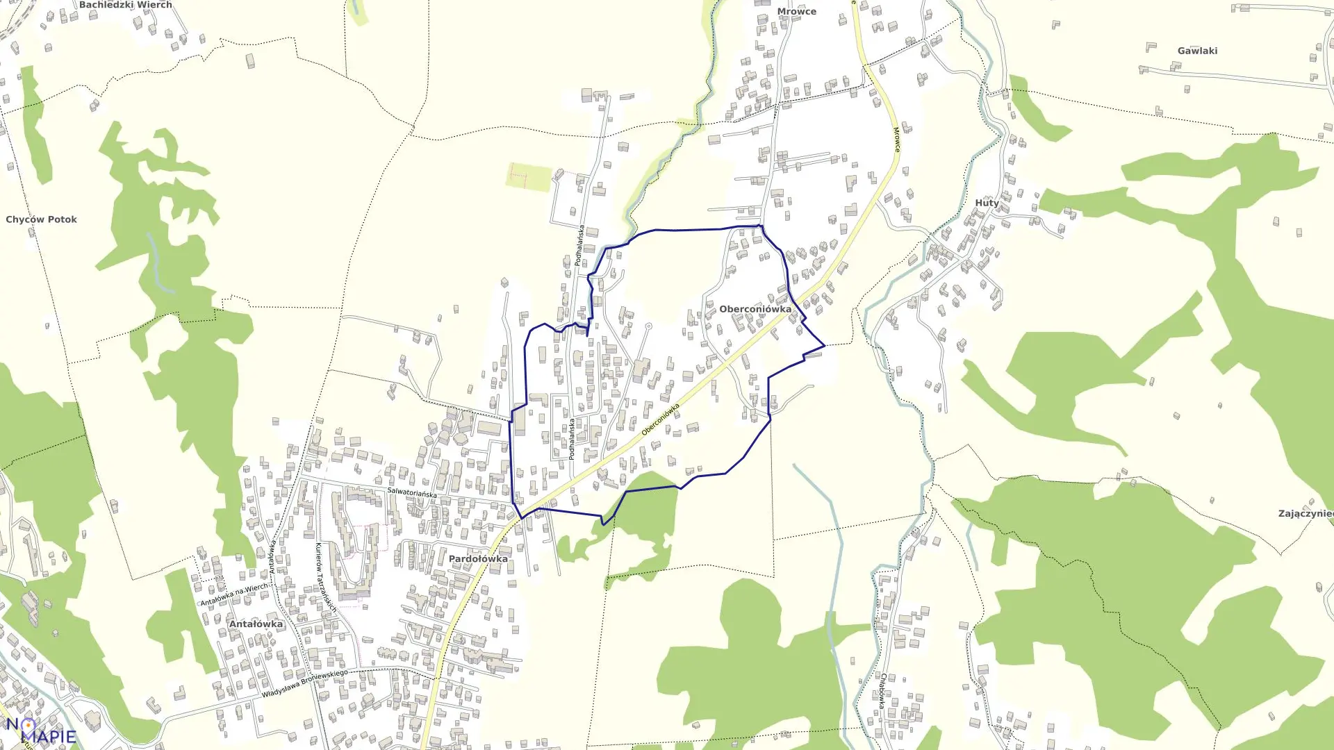 Mapa obrębu 123 w mieście Zakopane