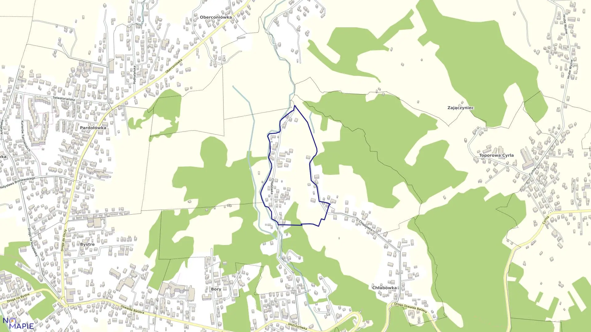 Mapa obrębu 126 w mieście Zakopane