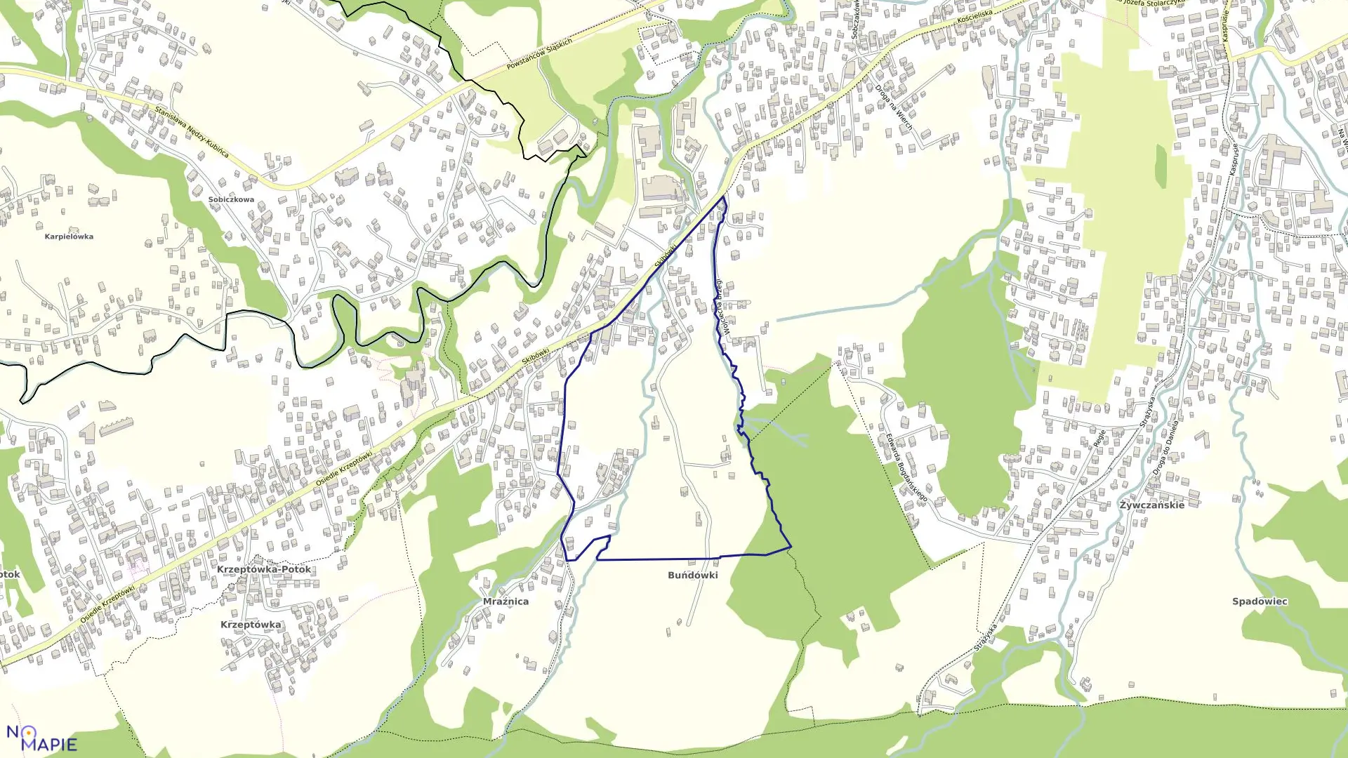 Mapa obrębu 135 w mieście Zakopane