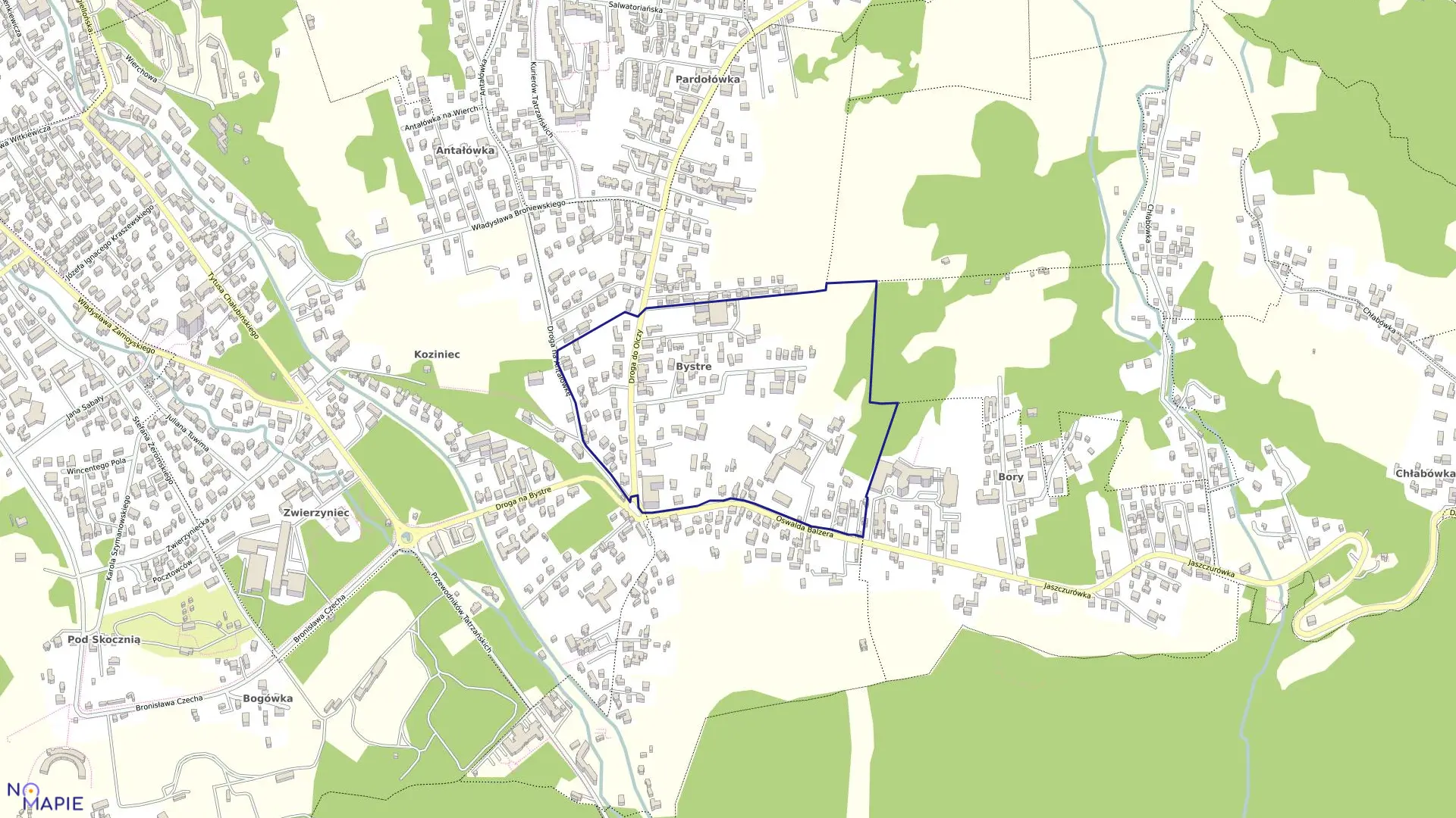 Mapa obrębu 144 w mieście Zakopane