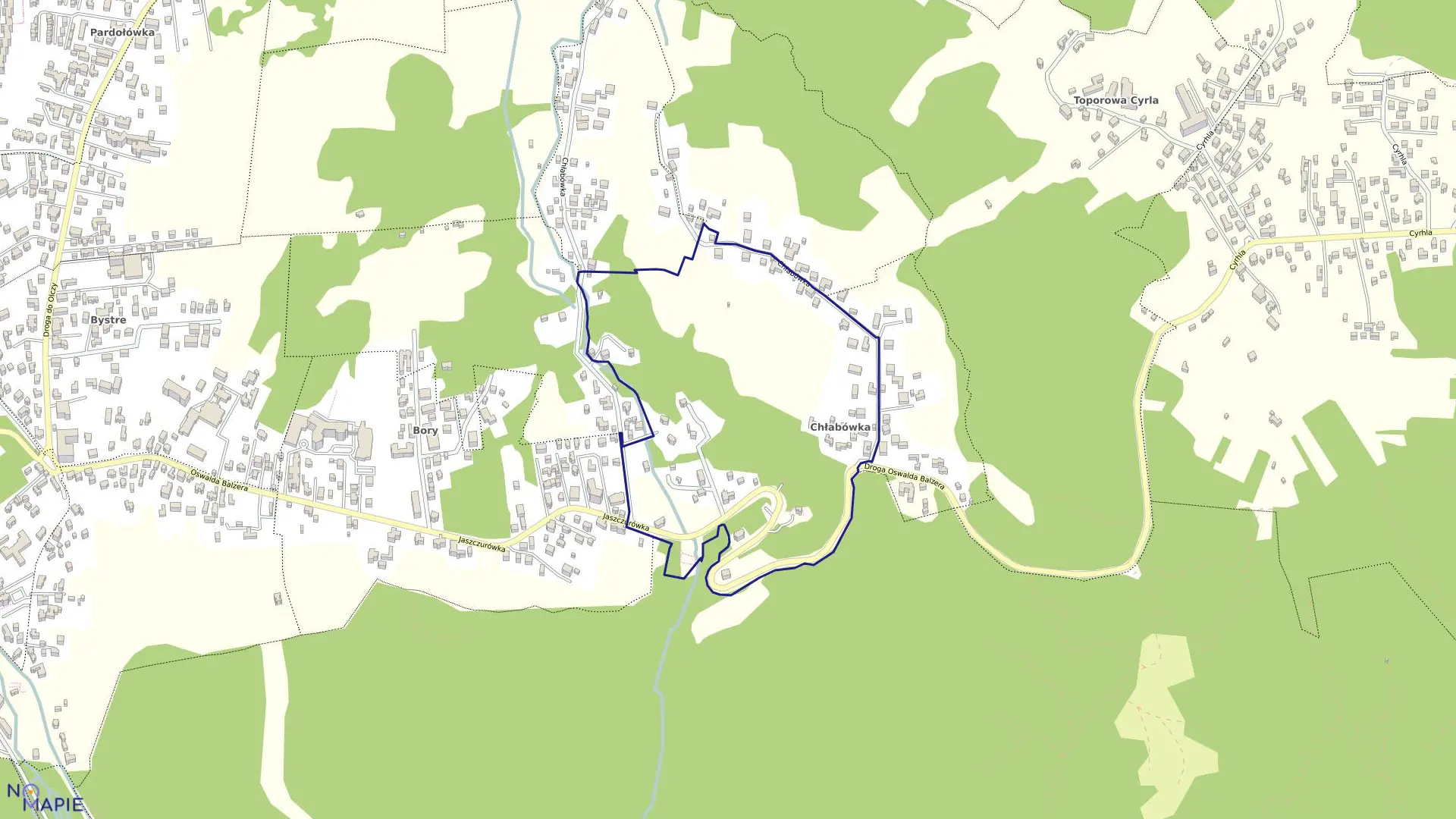 Mapa obrębu 147 w mieście Zakopane