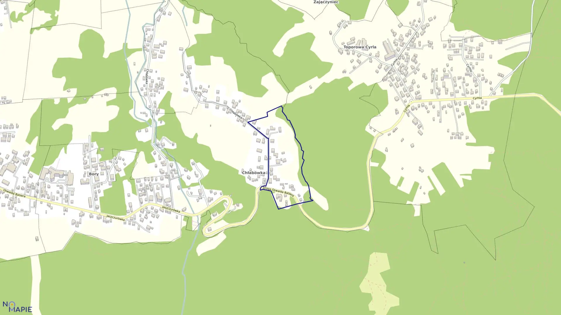 Mapa obrębu 148 w mieście Zakopane