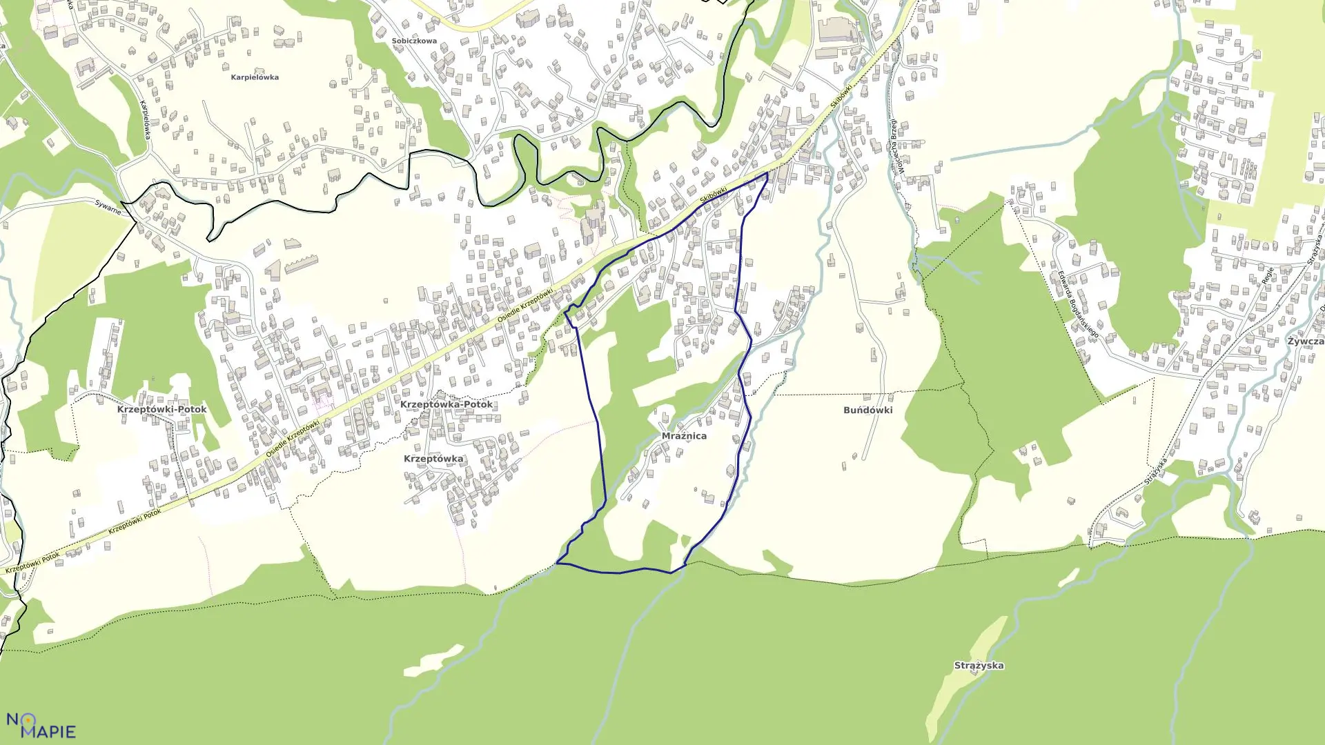 Mapa obrębu 156 w mieście Zakopane