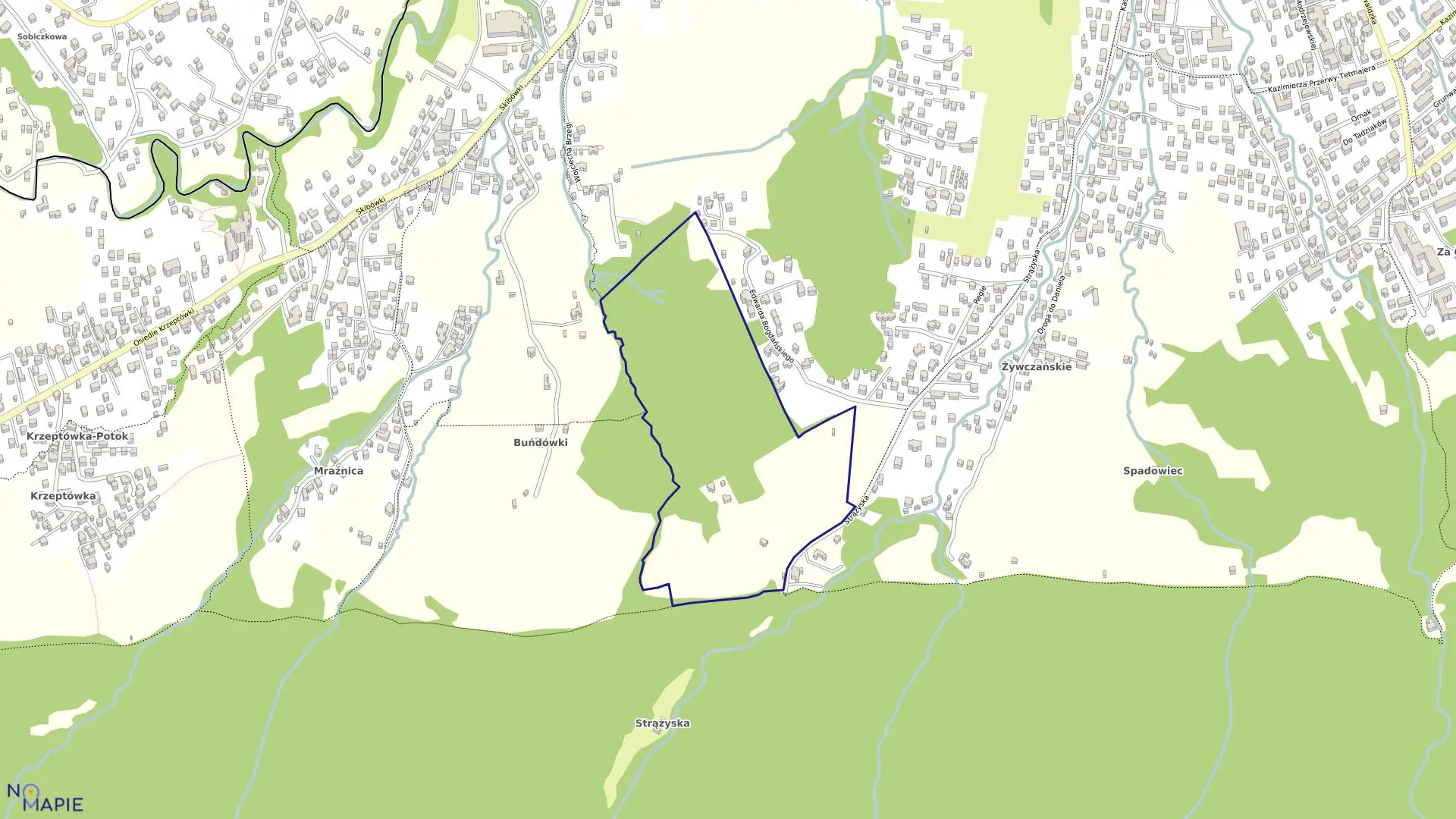 Mapa obrębu 158 w mieście Zakopane